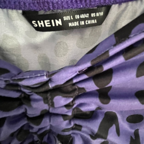 SHEIN Purple Animal Print Ruched Set - Picture 3 of 3